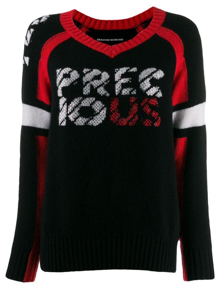 Ermanno Scervino Knitted V-neck Jumper - Black