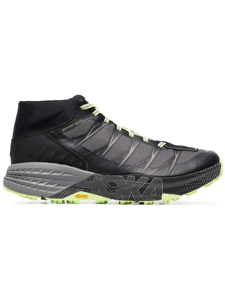 Hoka One One Black, Grey And Green Speedgoat Mid Wp Sneakers
