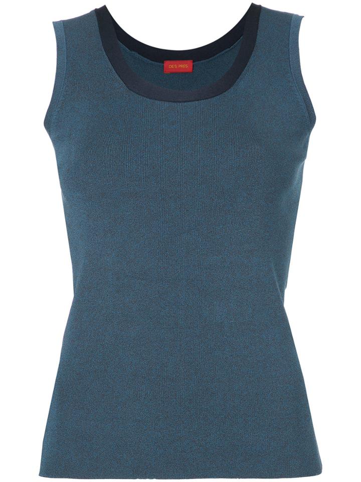 Des Prés Ribbed Knit Vest - Blue