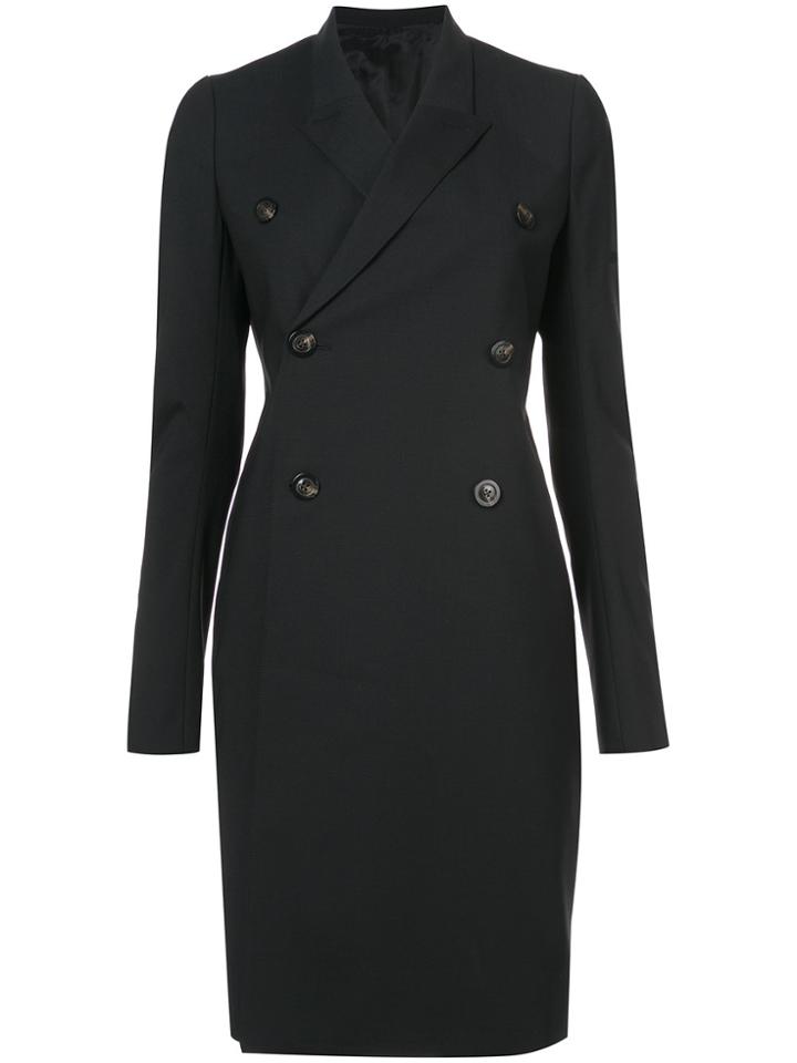 Rick Owens Double-breasted Button Coat - Black