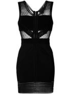 John Richmond Sheer Panelled Dress - Black