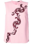 Versace Baroque Embroidered Blouse - Pink & Purple