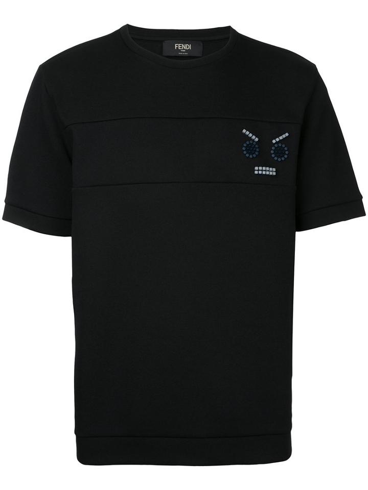 Fendi - Patch Embroidered T-shirt - Men - Cotton/polyester - 48, Black, Cotton/polyester
