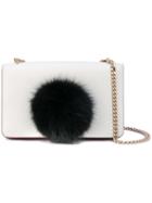 Les Petits Joueurs - Pompom Embellished Shoulder Bag - Women - Calf Leather - One Size, White, Calf Leather