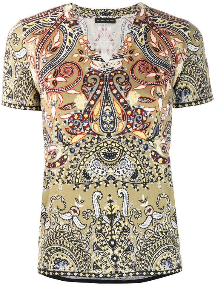 Etro Multicoloured Print T-shirt - Neutrals
