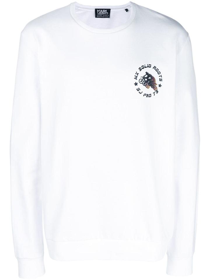 Karl Lagerfeld Sebastien Motorcross Sweatshirt - White