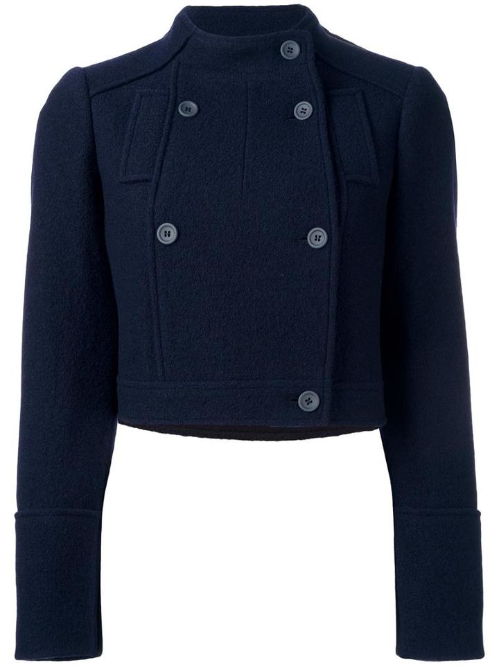 Jil Sander Navy - 'boucle' Jacket - Women - Polyester/rayon/wool - 38, Women's, Blue, Polyester/rayon/wool
