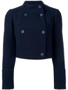 Jil Sander Navy - 'boucle' Jacket - Women - Polyester/rayon/wool - 38, Women's, Blue, Polyester/rayon/wool