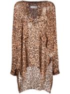 Faith Connexion - Leopard Print Top - Women - Silk - S, Women's, Brown, Silk