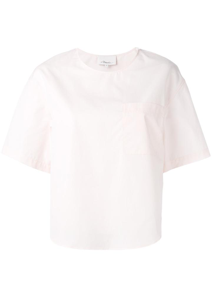 3.1 Phillip Lim Curved Hemline Boxy Top - Pink & Purple