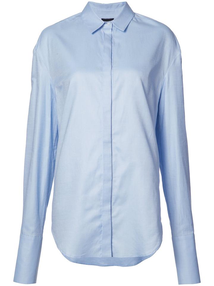 Josh Goot - Longsleeved Shirt - Women - Cotton - Xxs, Blue, Cotton