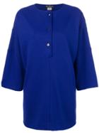 Salvatore Ferragamo Vintage Structured Knitted Top - Blue