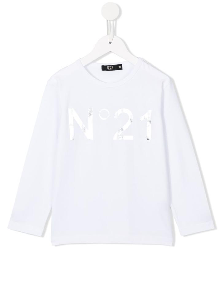 No21 Kids Logo Print T-shirt, Boy's, Size: 9 Yrs, White