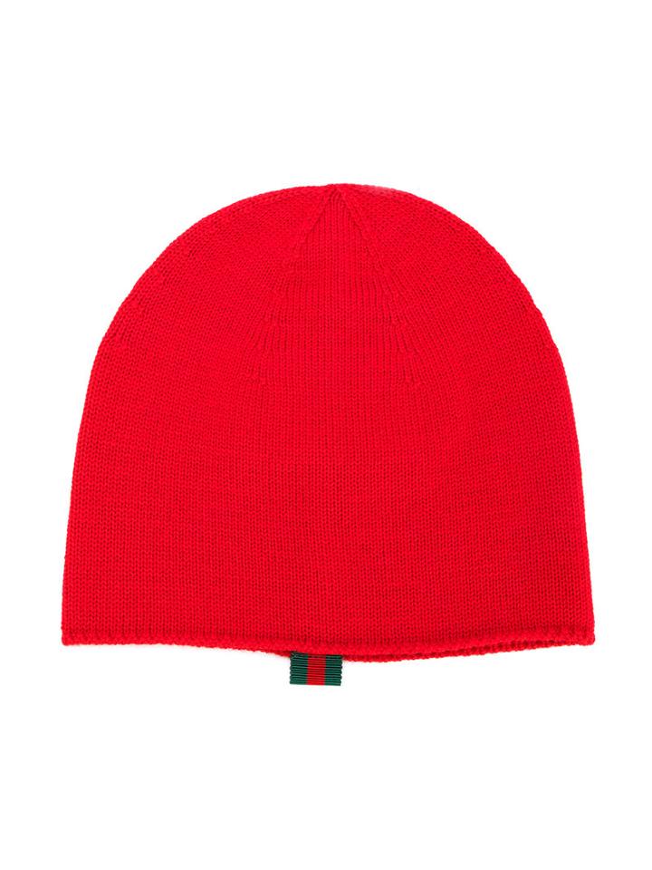 Gucci Kids - Knit Beanie - Kids - Cotton/viscose/wool - One Size, Red