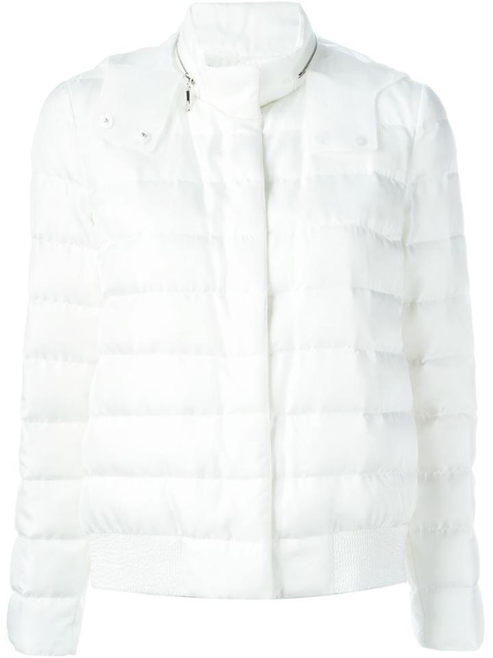 Moncler Gamme Rouge Organza Hood Puffer Jacket, Women's, Size: 0, White, Polyamide/silk/feather Down