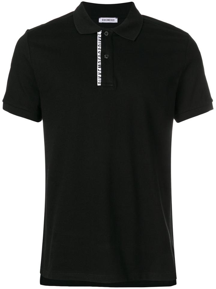Dirk Bikkembergs Logo Patch Polo Top - Black