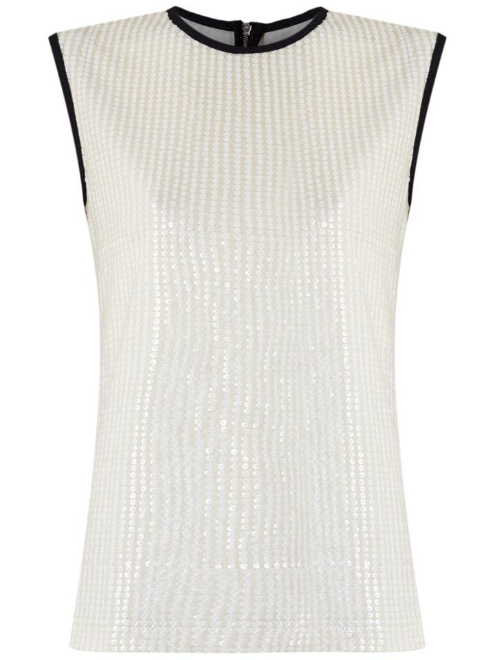 Sequin Top - Women - Polyester - 38, White, Polyester, Reinaldo Lourenço