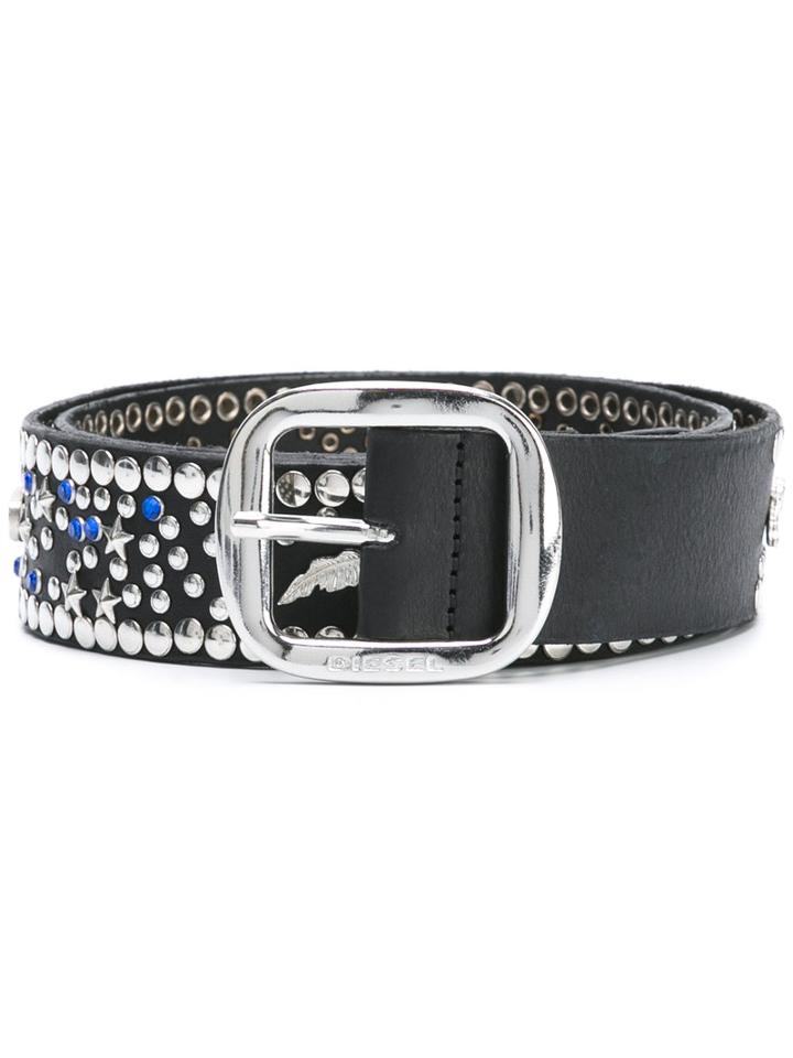 Diesel Fuel Belt, Men's, Size: 95, Black, Calf Leather