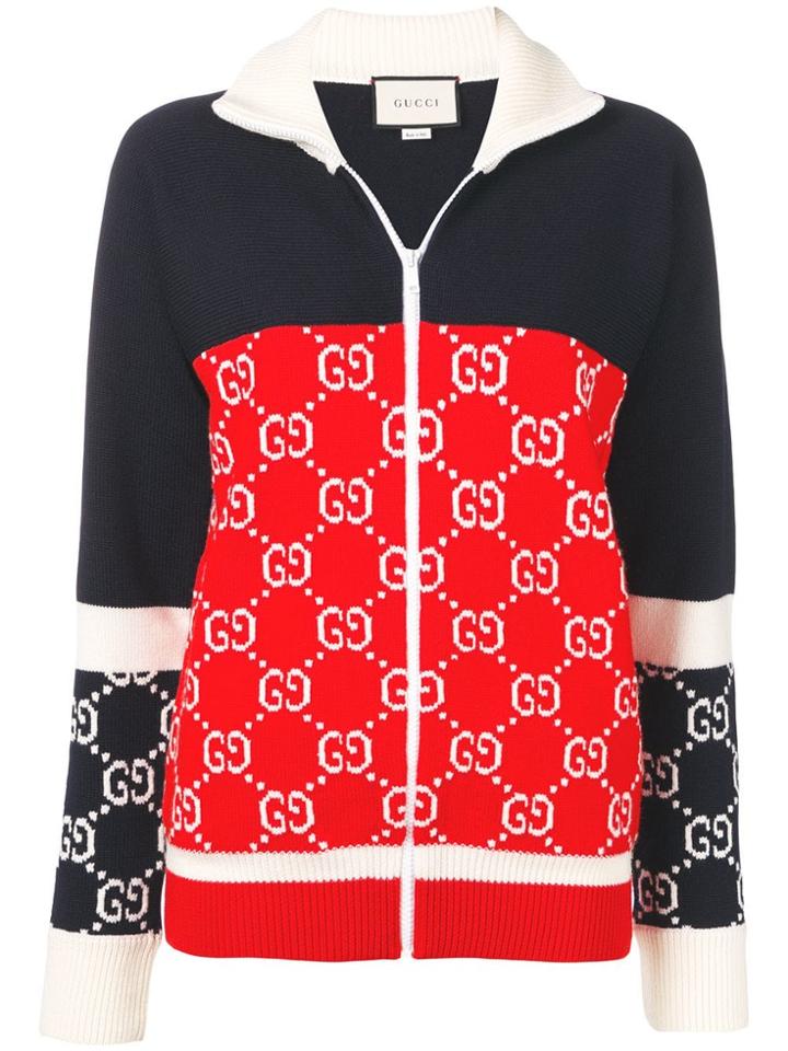 Gucci Logo Intarsia Knit Top - Red