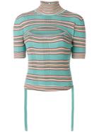 Fendi Striped Fitted Top - Green