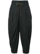 Devoa Drawstring Striped Pants, Men's, Size: 5, Black, Polyester/cotton/wool