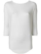 Majestic Filatures Cropped Sleeve Top - White