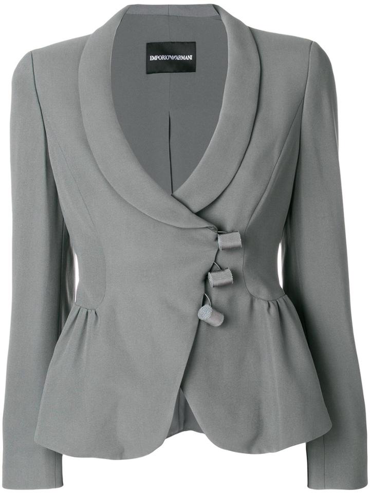 Emporio Armani Three-button Draped Jacket - Grey