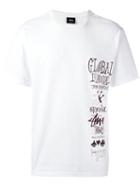 Stussy 'global Gathering' T-shirt, Men's, Size: Large, White, Cotton