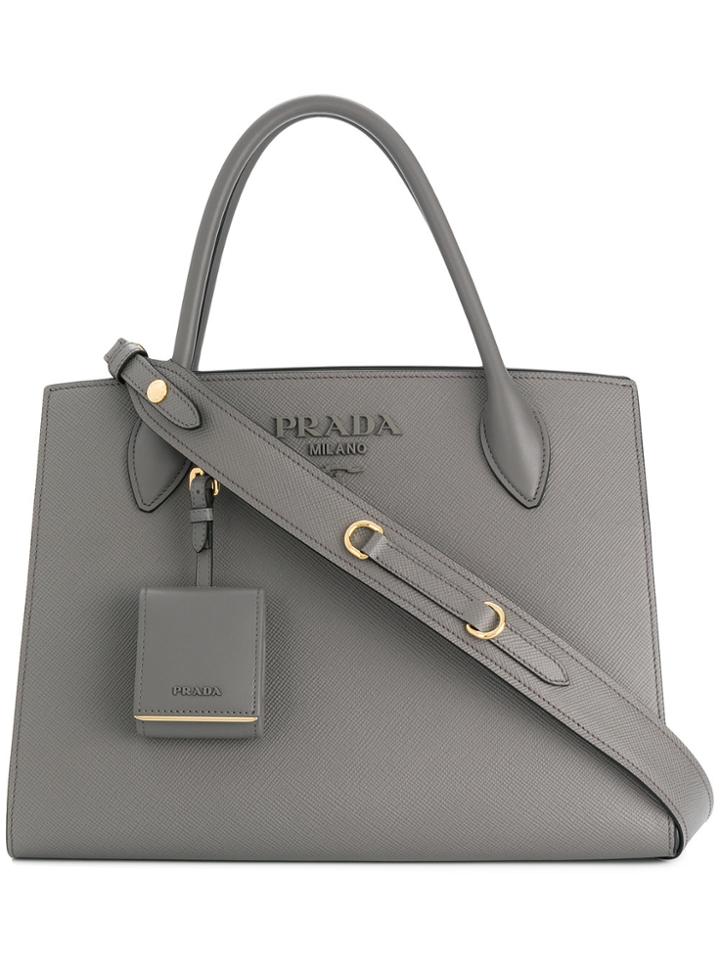 Prada Biblioteque Tote Bag - Grey