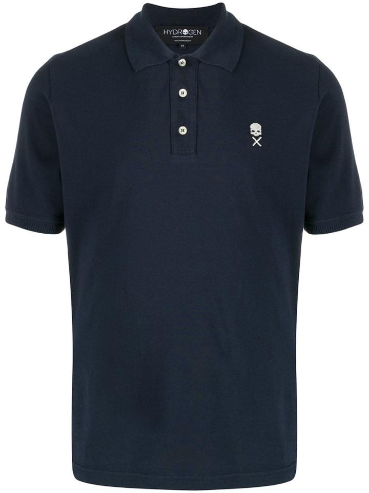 Hydrogen Logo Embroidered Polo Shirt - Grey