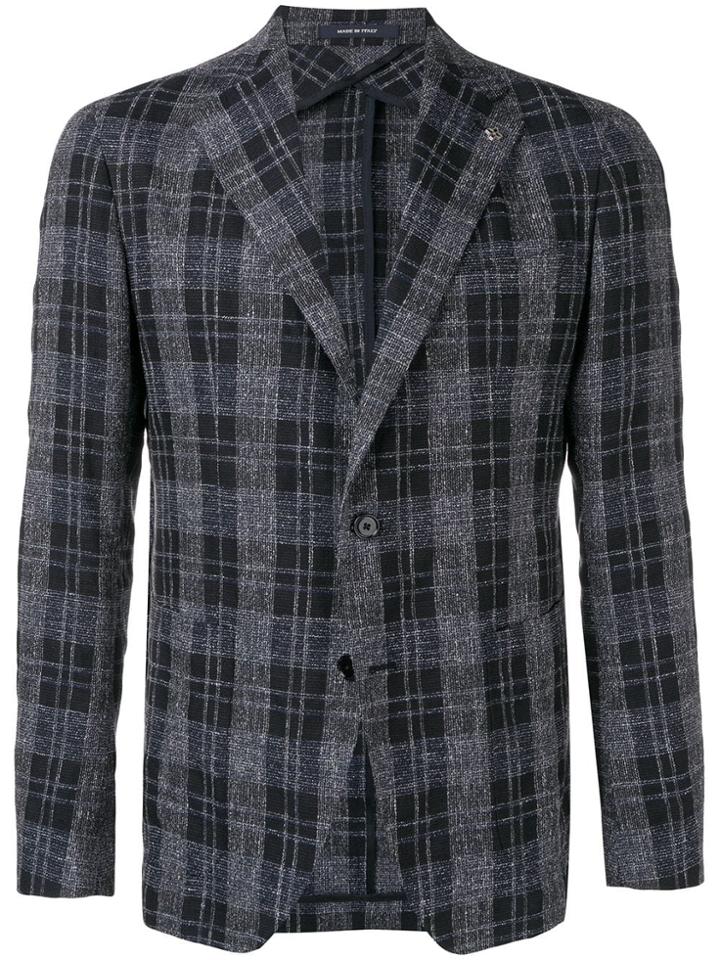 Tagliatore Check Fitted Blazer - Blue
