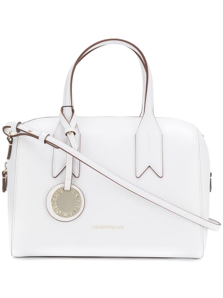 Emporio Armani Front Logo Shoulder Bag - White