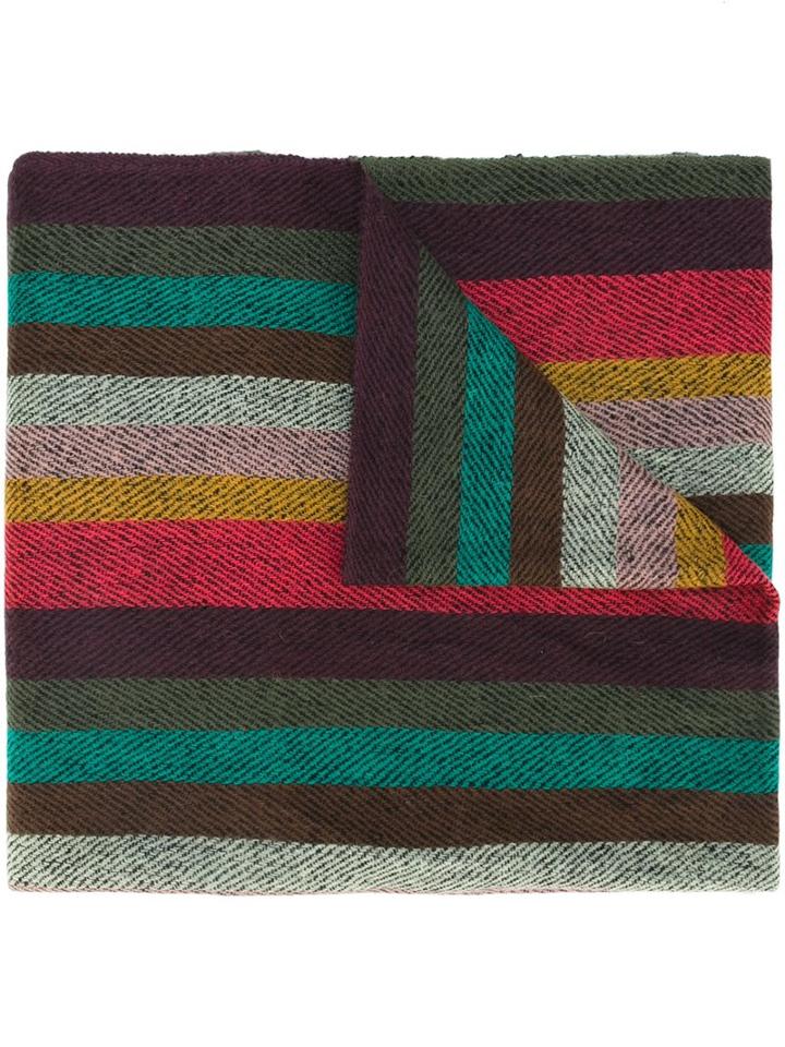 Paul Smith Striped Scarf, Men's, Lambs Wool
