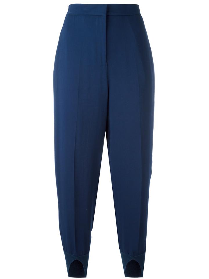 Twin-set Split-cuff Cropped Trousers, Women's, Size: 44, Blue, Viscose/spandex/elastane