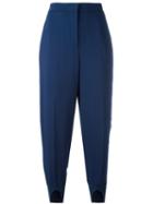 Twin-set Split-cuff Cropped Trousers, Women's, Size: 44, Blue, Viscose/spandex/elastane