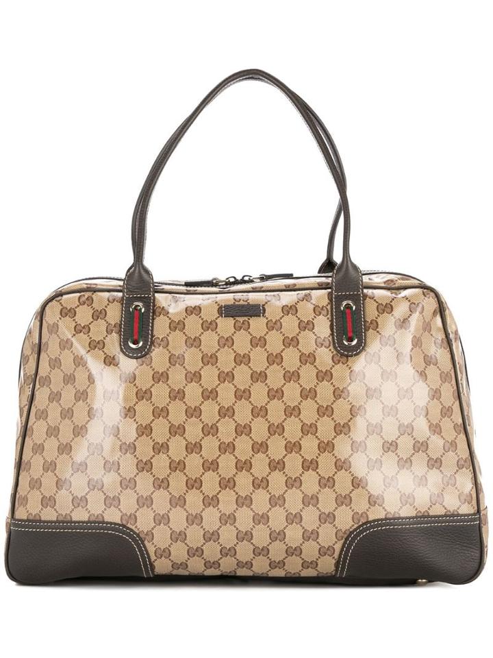 Gucci Pre-owned Gg Shelly Line Travel Hand Bag - Brown