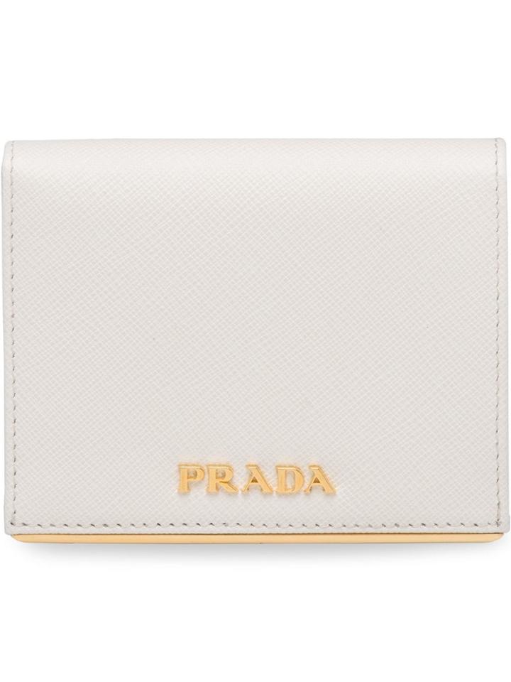 Prada Small Saffiano Leather Wallet - White