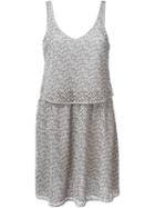 Armani Collezioni Macramé Layered Dress, Women's, Size: 42, Grey, Polyester