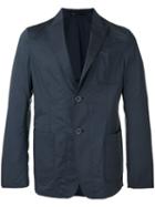 Giorgio Armani Two-button Blazer, Men's, Size: 52, Blue, Cotton/mulberry Silk