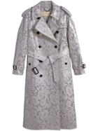 Burberry Laminated Lace Trench Coat - Grey
