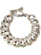 King Baby Engraved Link Bracelet, Women's, Grey, Sterling Silver