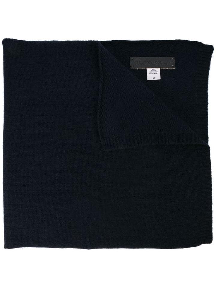 The Elder Statesman Ribbed End Scarf - Blue