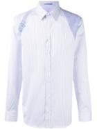 Alexander Mcqueen Harness Striped Shirt, Men's, Size: 15 1/2, White, Cotton