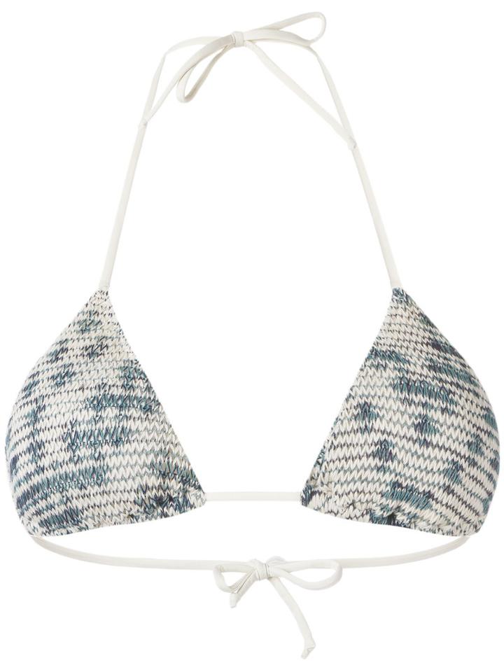 Cecilia Prado - Triangle Bikini Top - Women - Acrylic/lurex/viscose - M, Green, Acrylic/lurex/viscose