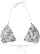 Cecilia Prado - Triangle Bikini Top - Women - Acrylic/lurex/viscose - M, Green, Acrylic/lurex/viscose