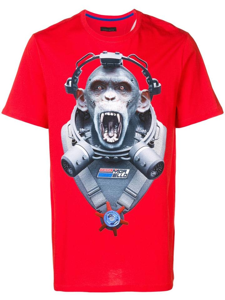 Frankie Morello Monkey Print T-shirt - Red