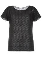 Armani Collezioni Textured T-shirt, Women's, Size: 50, Black, Polyester/spandex/elastane