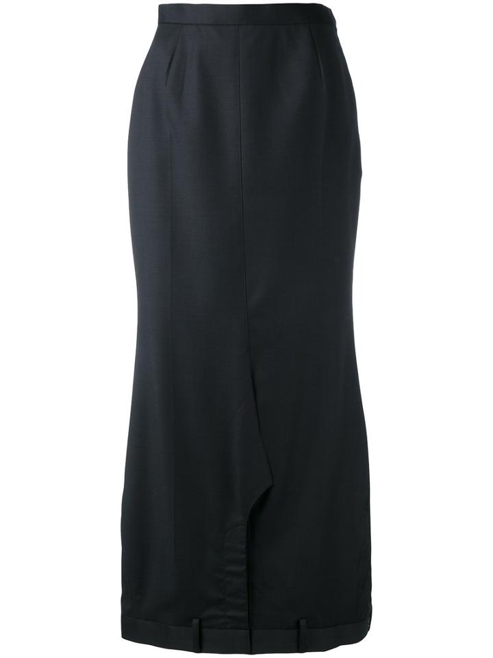 Junya Watanabe Comme Des Garçons - Inverse Bottom Maxi Skirt - Women - Cupro/wool - Xs, Women's, Grey, Cupro/wool