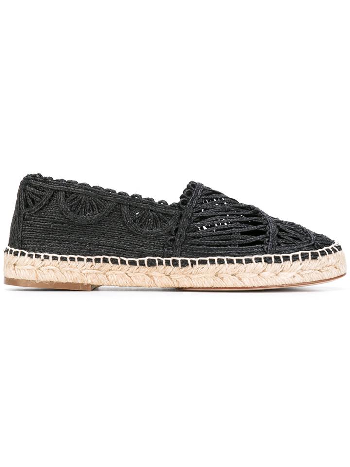 Paloma Barceló Woven Espadrilles - Black
