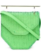 M2malletier Fur Effect Metallic Handle Tote